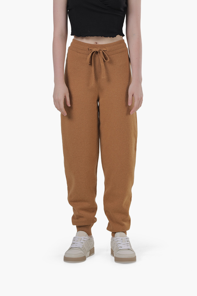 NANUSHKA Women Ylia Knit Track Pants in Camel Cashmere Blend 0