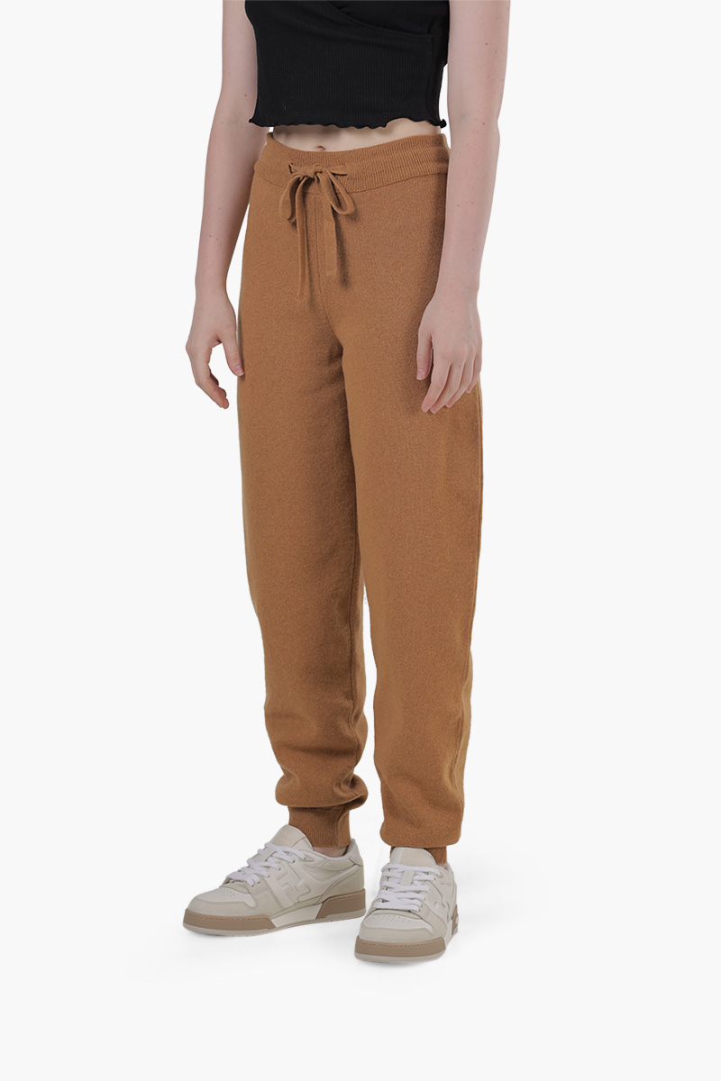 NANUSHKA Women Ylia Knit Track Pants in Camel Cashmere Blend 2