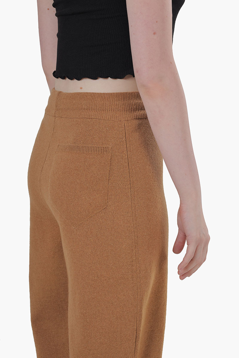 NANUSHKA Women Ylia Knit Track Pants in Camel Cashmere Blend 3