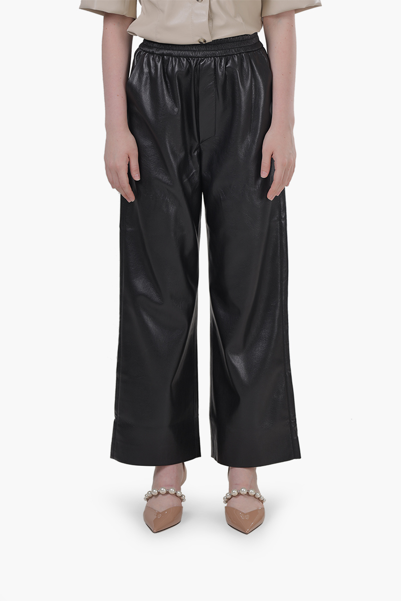 NANUSHKA Women Odessa Loese Fit Pants in Black Okobor Alt-Leather 0