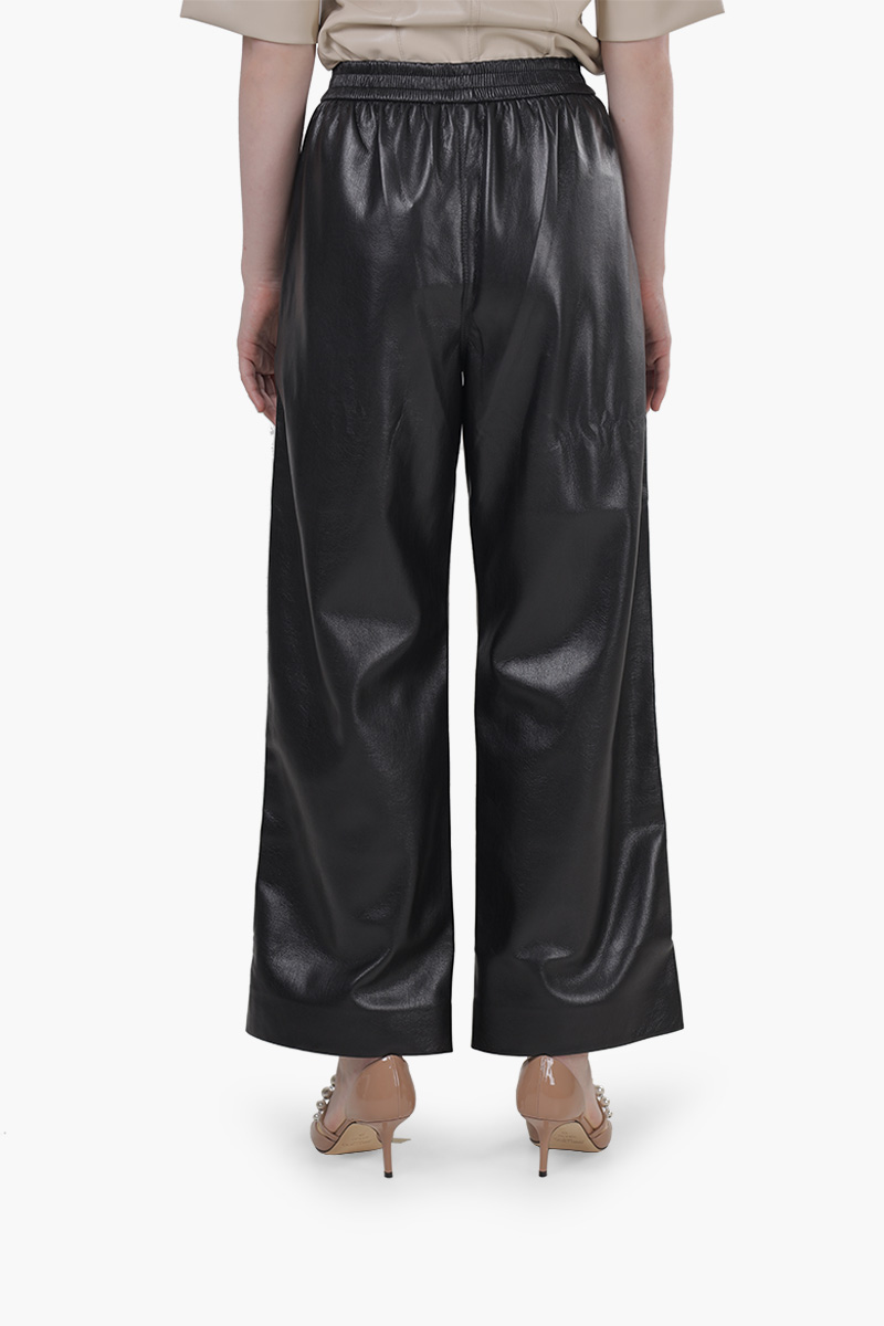 NANUSHKA Women Odessa Loese Fit Pants in Black Okobor Alt-Leather 1