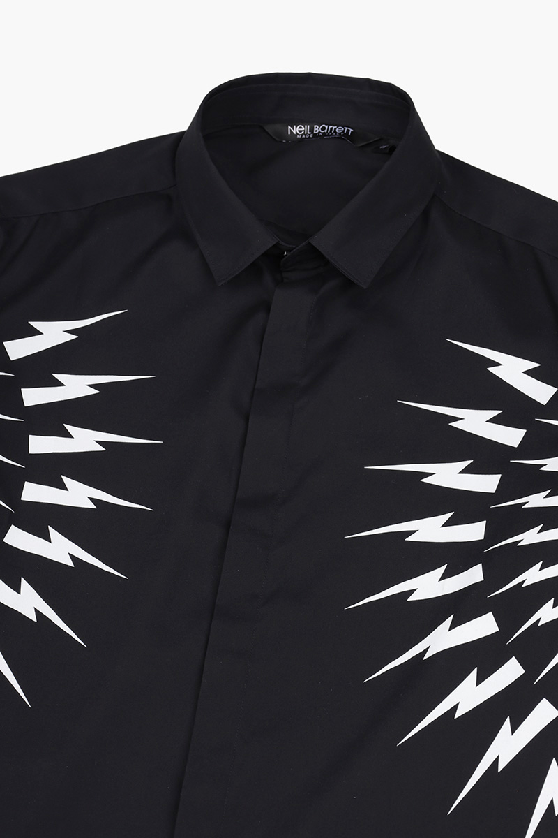 NEIL BARRETT Men Thunderbolt Long Sleeves Shirt in Black/White 3