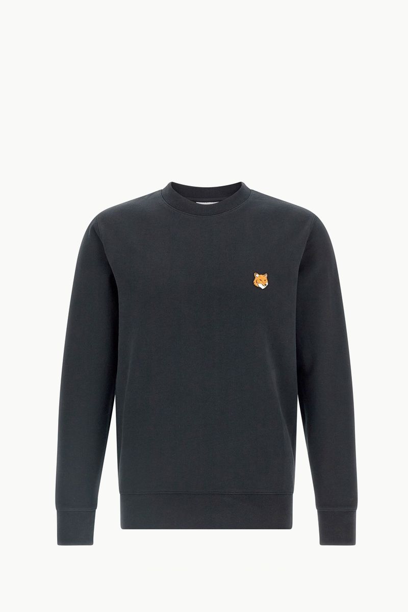 MAISON KITSUNE Men Fox Head Regular Sweatshirt in Black Cotton 0