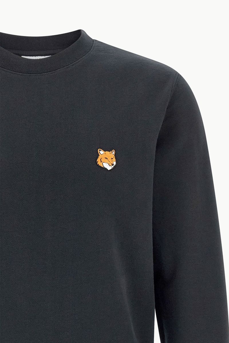 MAISON KITSUNE Men Fox Head Regular Sweatshirt in Black Cotton 2
