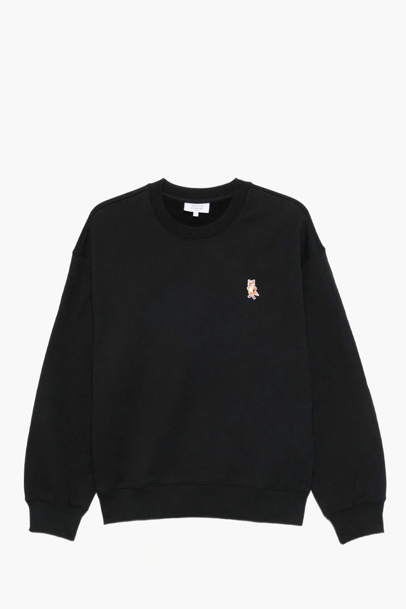 MAISON KITSUNE Men Fox Head Comfort Sweatshirt in Black Cotton 0