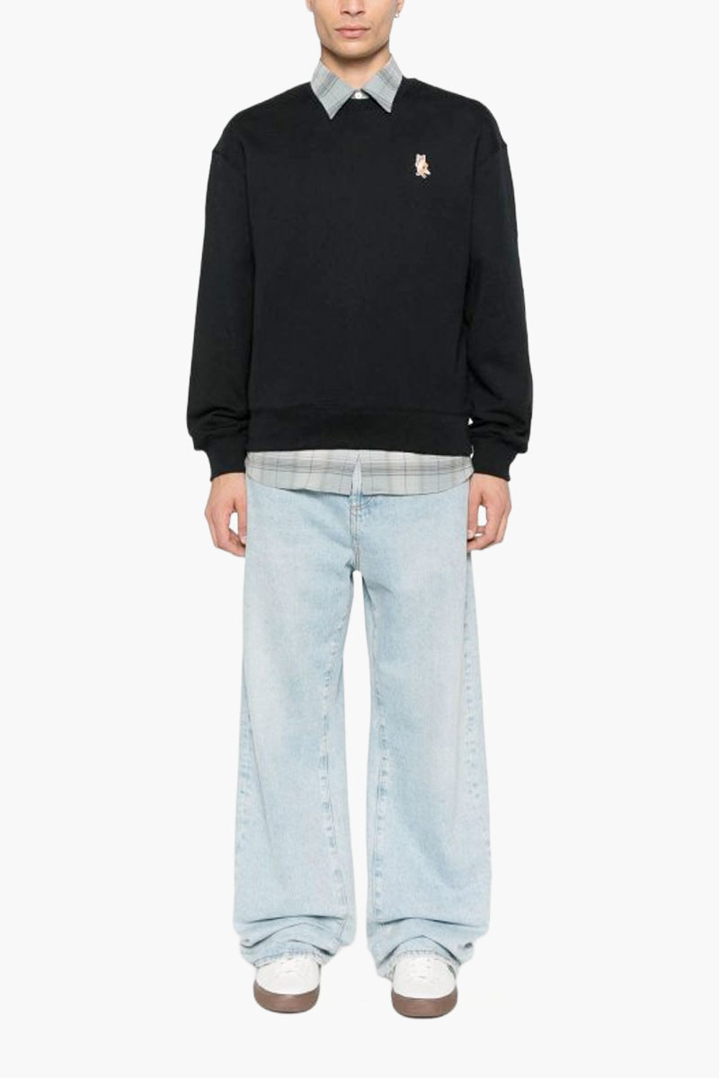 MAISON KITSUNE Men Fox Head Comfort Sweatshirt in Black Cotton 1