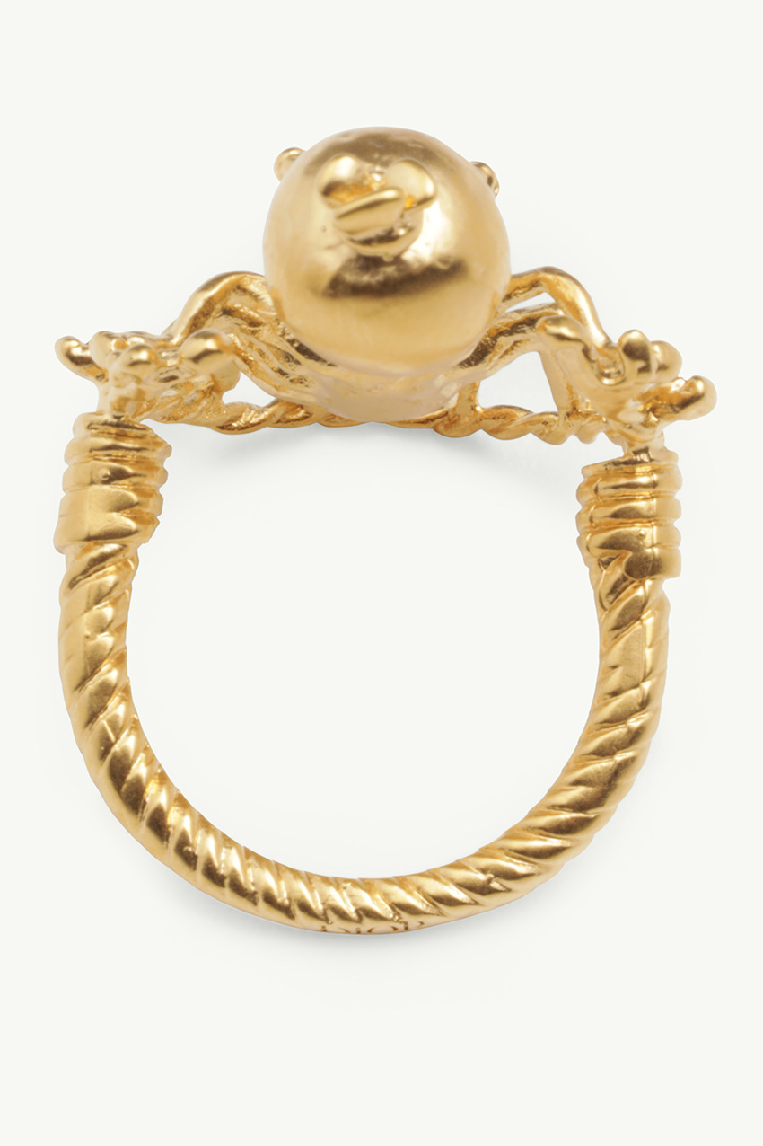 CHRISTIAN DIOR Mille Fleurs De Dior Ring in Gold Metal with Spider Motif 2