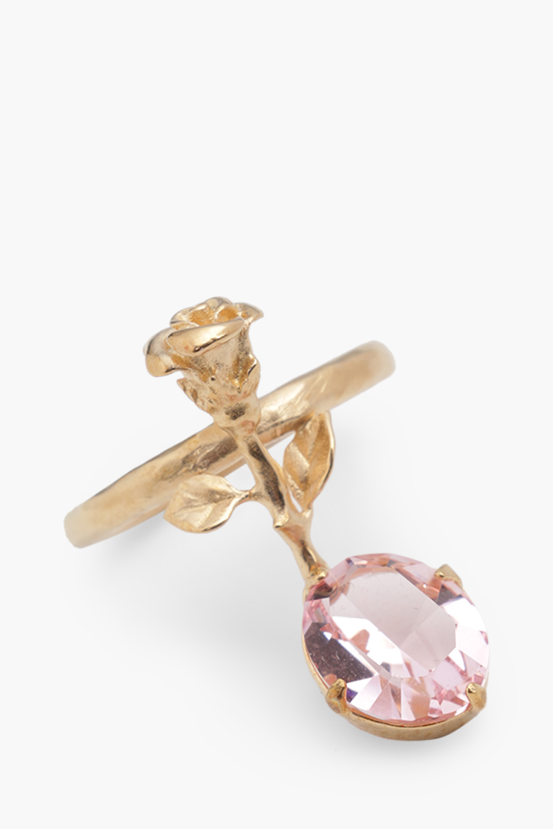 CHRISTIAN DIOR Dream Crystal Ring in Gold/Pink 0