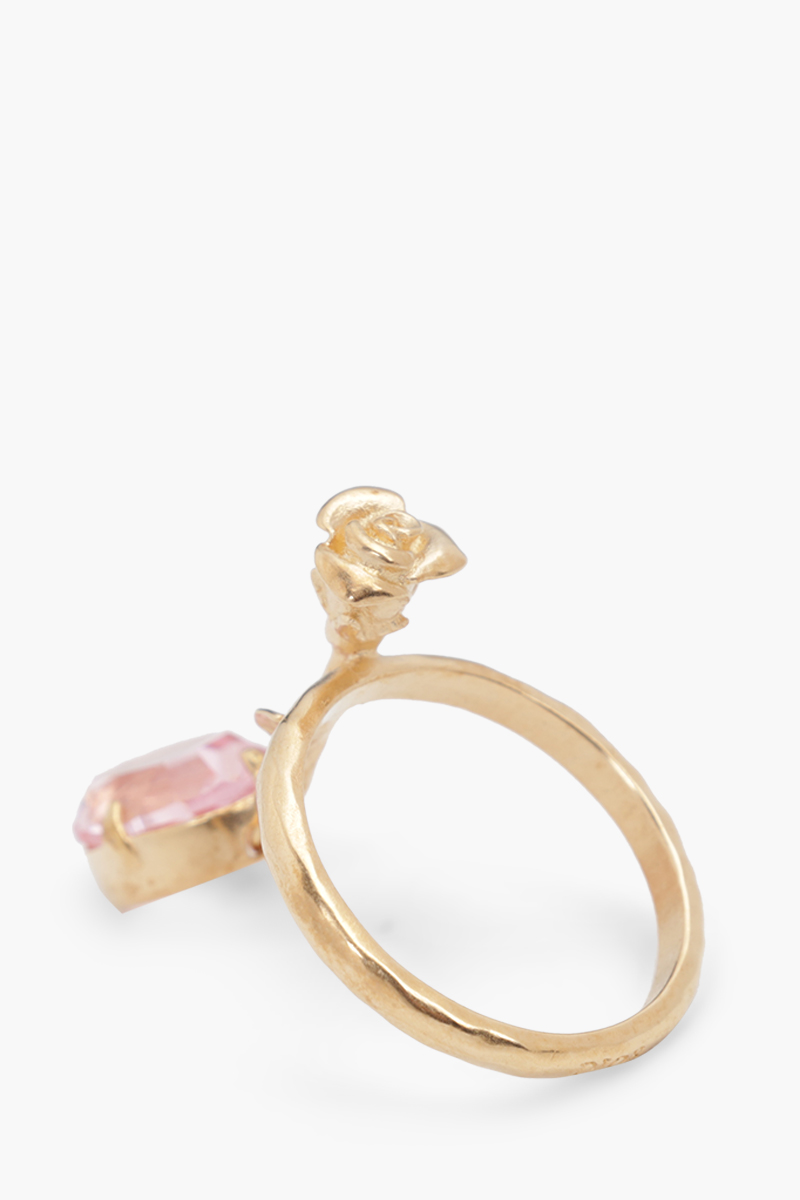 CHRISTIAN DIOR Dream Crystal Ring in Gold/Pink 1