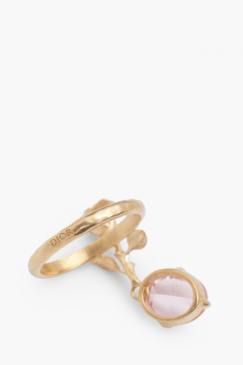 CHRISTIAN DIOR Dream Crystal Ring in Gold/Pink 2