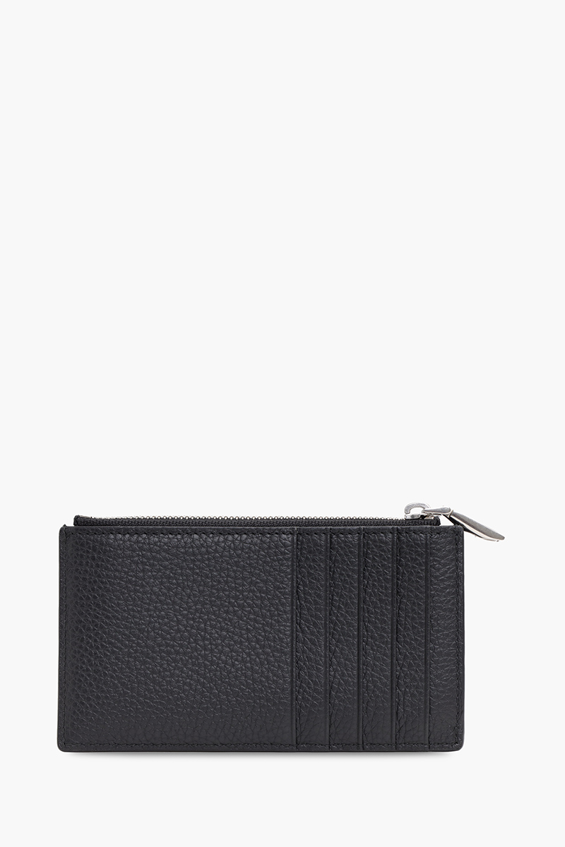 BALLY Ribbon Business Card Holder in Black Grained Leather 1