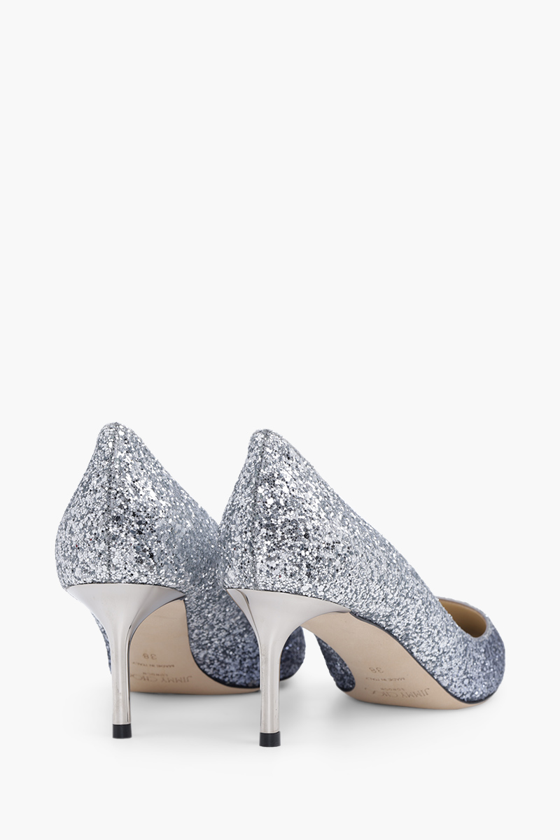 JIMMY CHOO Romy Pumps 60mm in Glittered Navy/Silver 2