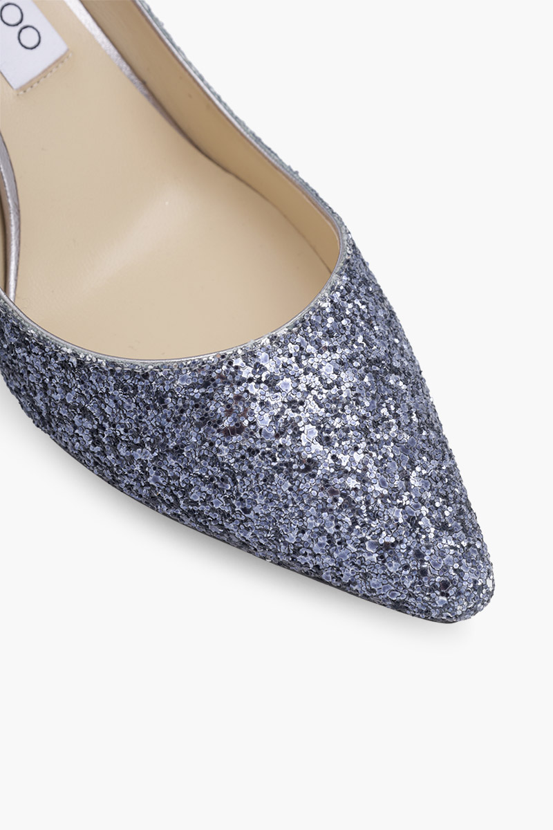 JIMMY CHOO Romy Pumps 60mm in Glittered Navy/Silver 4