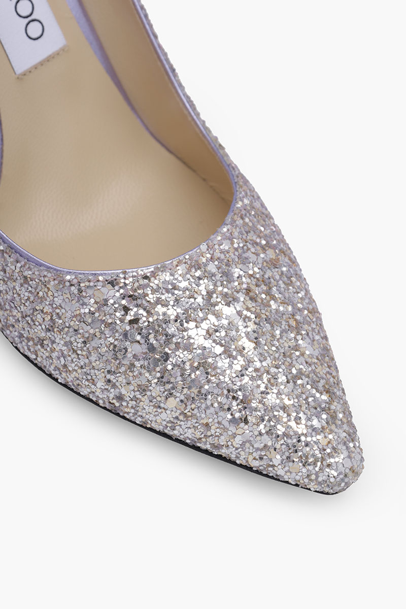 JIMMY CHOO Romy Pumps 85mm Glittered in Champagne/Pink Violet 4