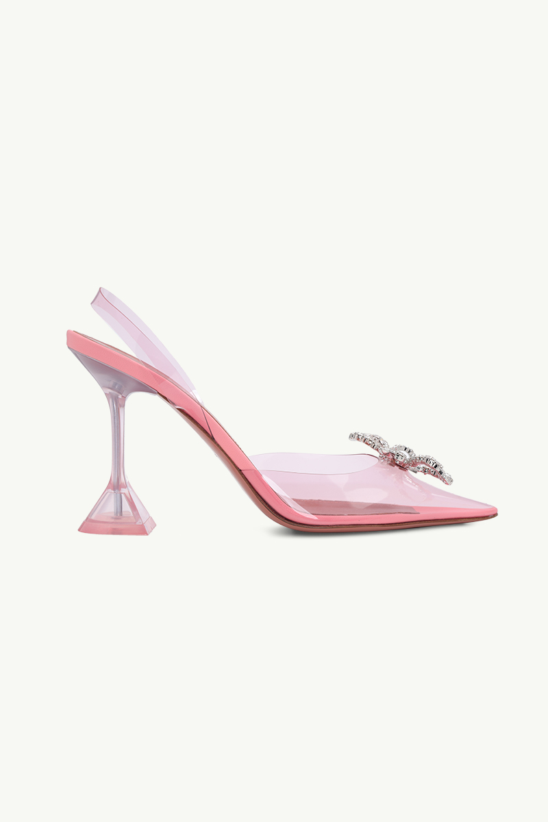 AMINA MUADDI Women Rosie Glass PVC Slingback Pumps 95mm in Baby Pink 0