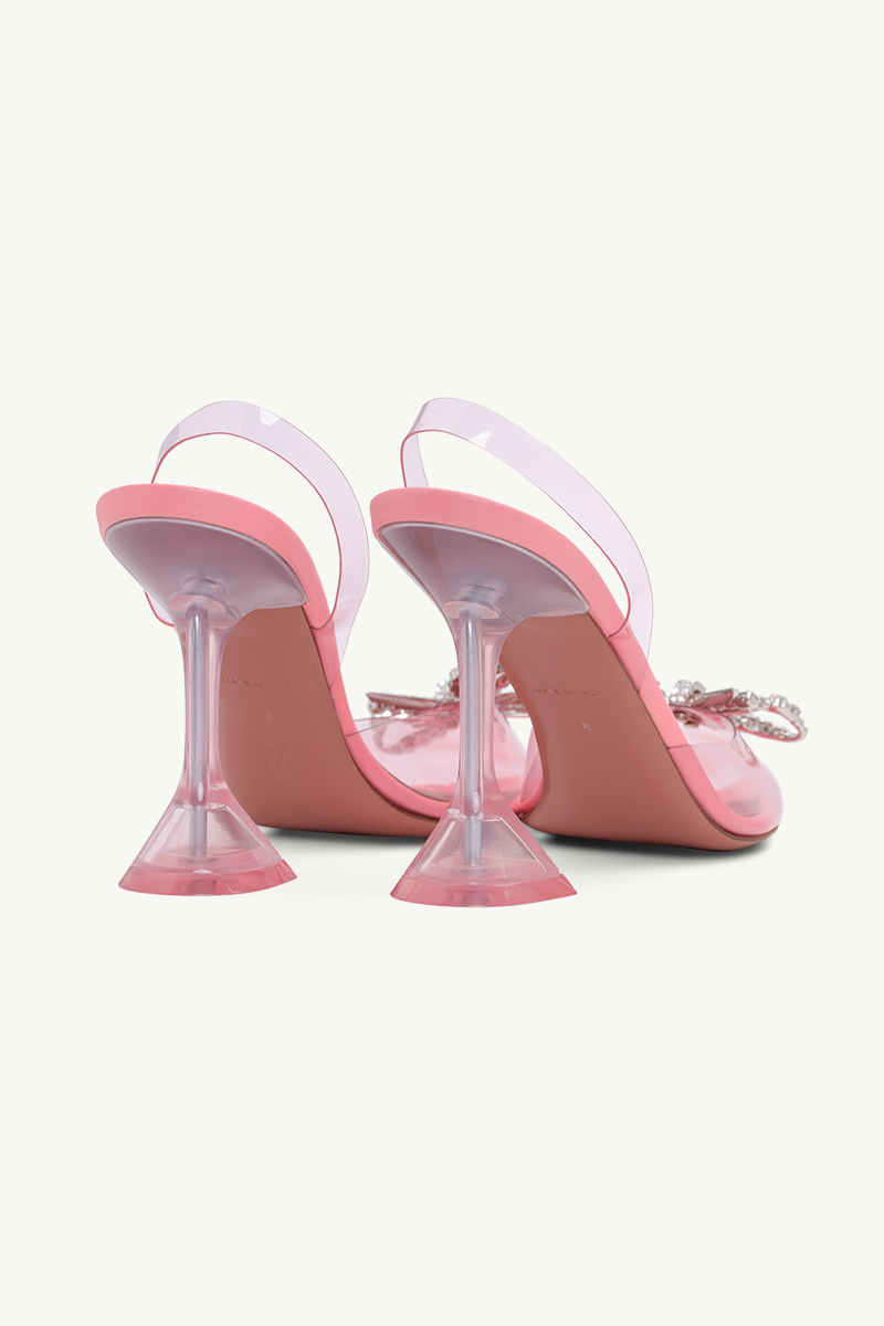 AMINA MUADDI Women Rosie Glass PVC Slingback Pumps 95mm in Baby Pink 2