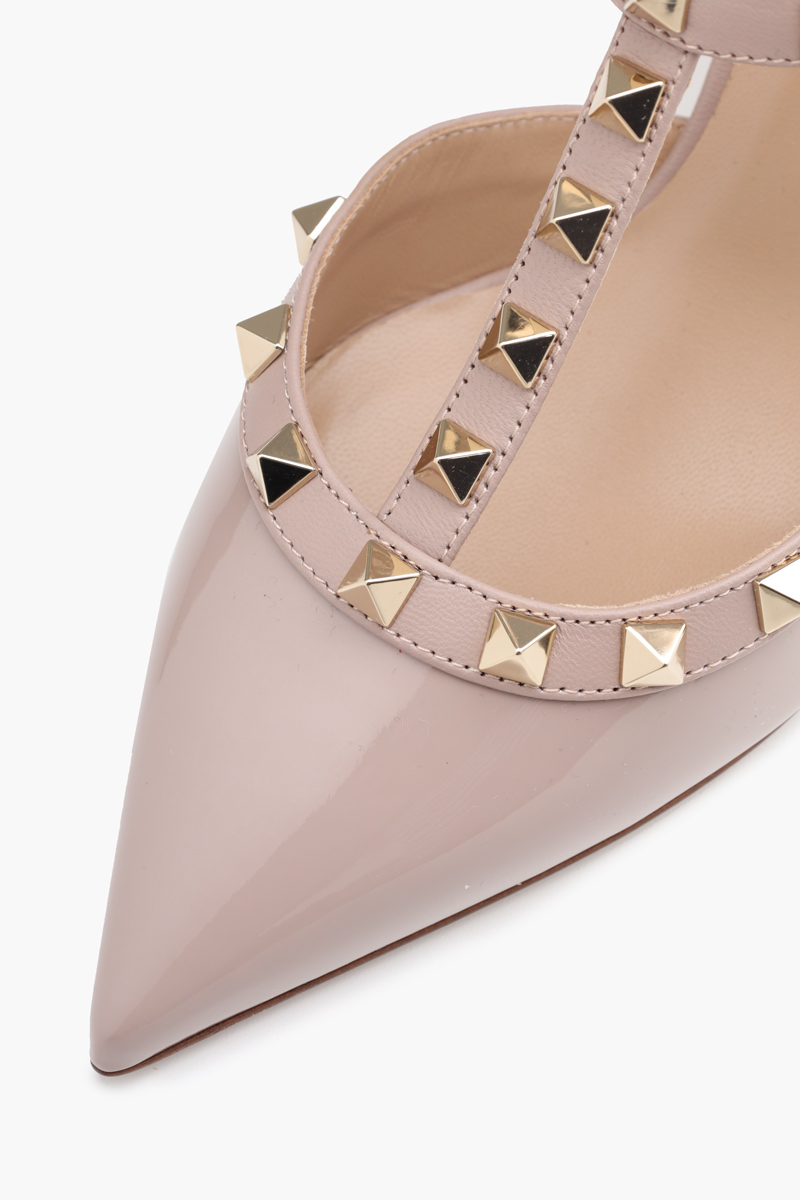 VALENTINO Rockstud Kitten 6.5cm in Nude Poudre Patent 4