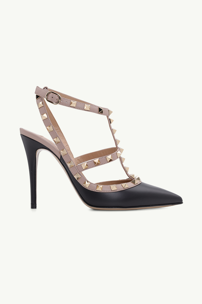 VALENTINO Rockstud Heels 10cm in Black Calf 0