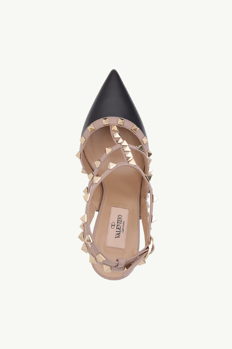 VALENTINO Rockstud Heels 10cm in Black Calf 3