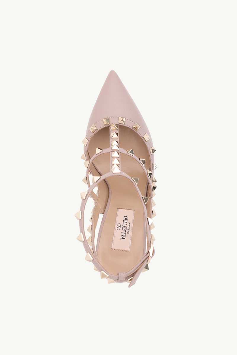 VALENTINO Rockstud Heels 10cm in Nude Poudre Calf 3
