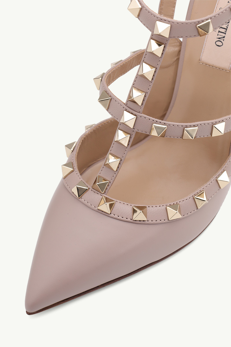 VALENTINO Rockstud Heels 10cm in Nude Poudre Calf 4