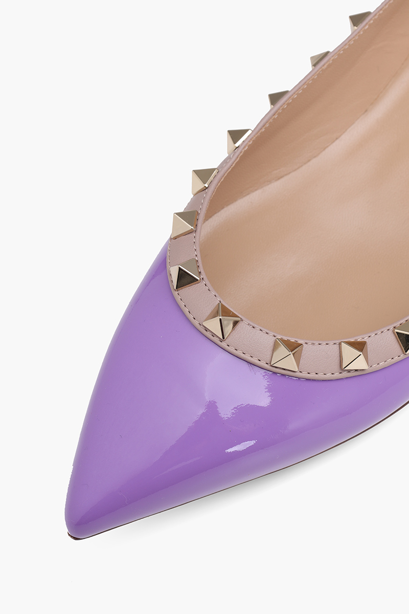 VALENTINO Rockstud Ballerina in Wisteria Patent 4