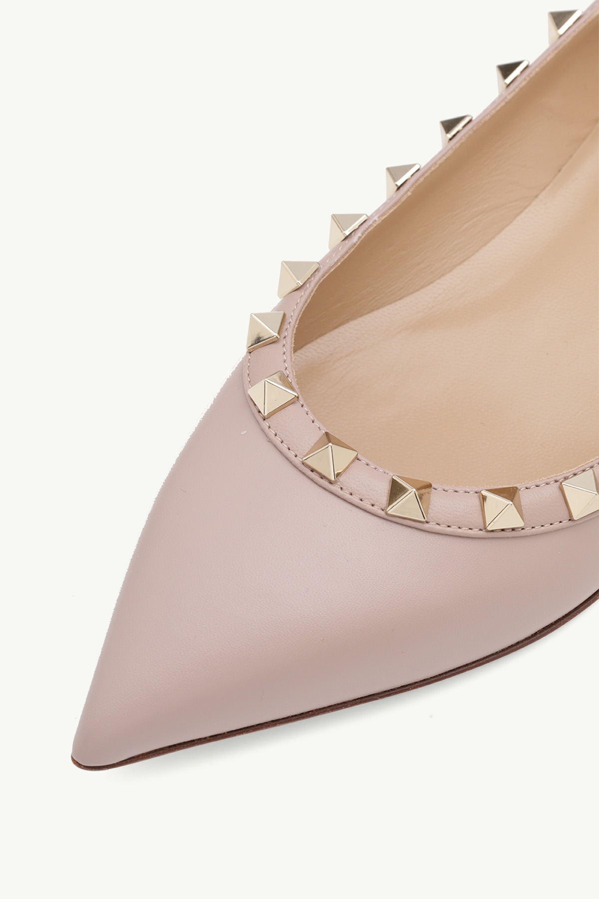 VALENTINO Rockstud Ballerina in Nude Poudre Calf with Nude Lining 4