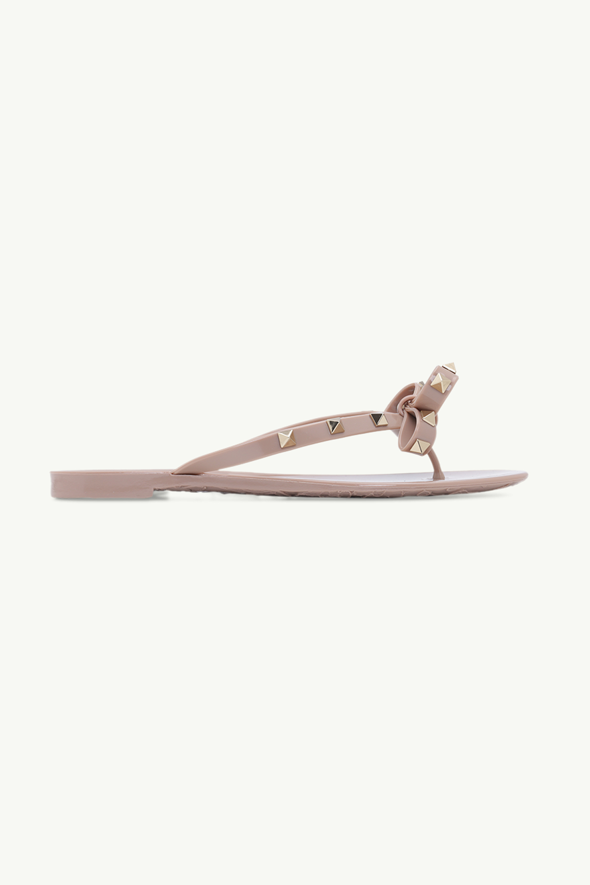 VALENTINO Rockstud Jelly Sandals (Thong) in Nude Poudre 0