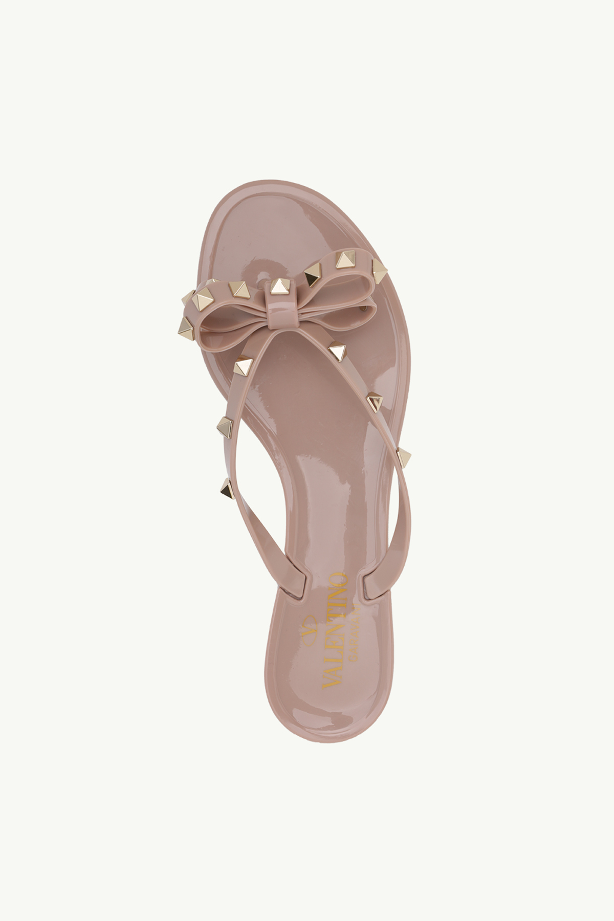 VALENTINO Rockstud Jelly Sandals (Thong) in Nude Poudre 3