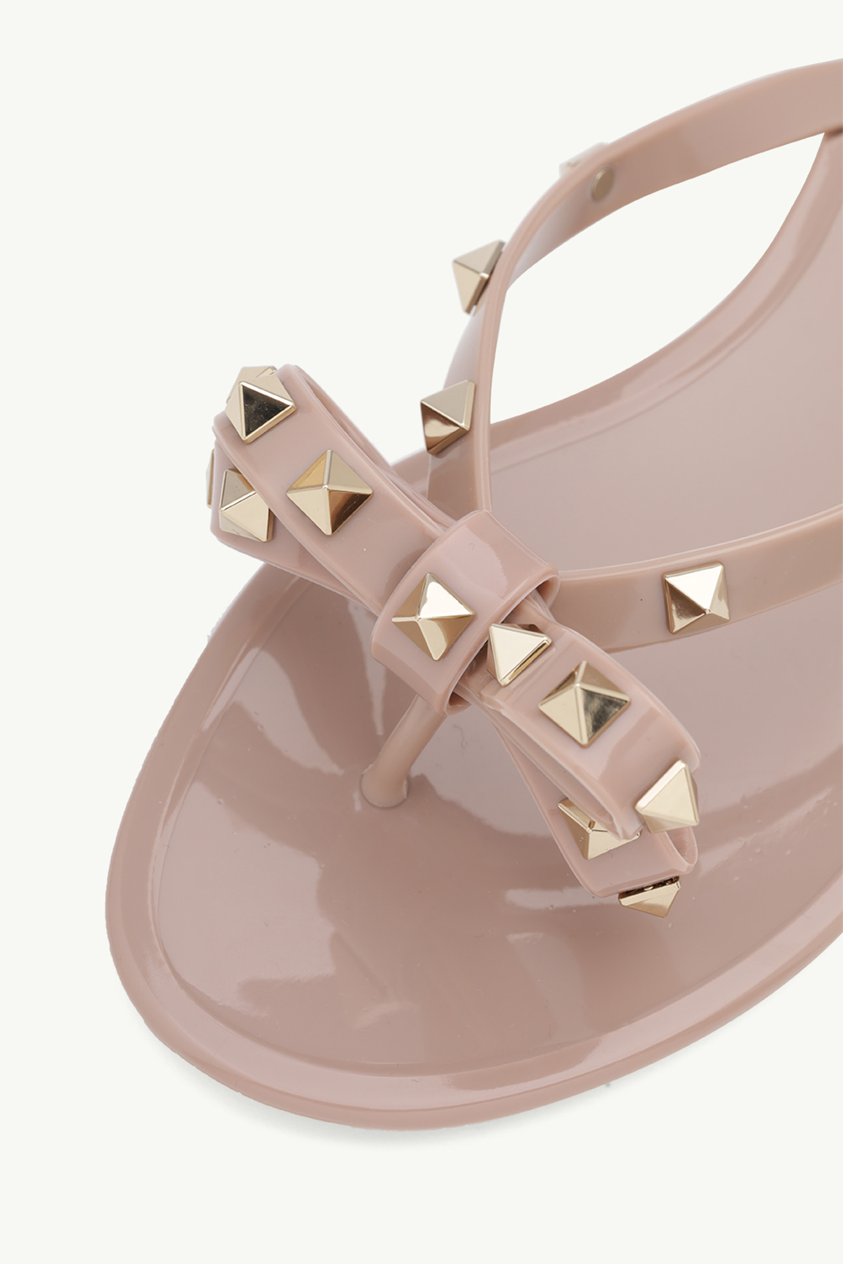 VALENTINO Rockstud Jelly Sandals (Thong) in Nude Poudre 4