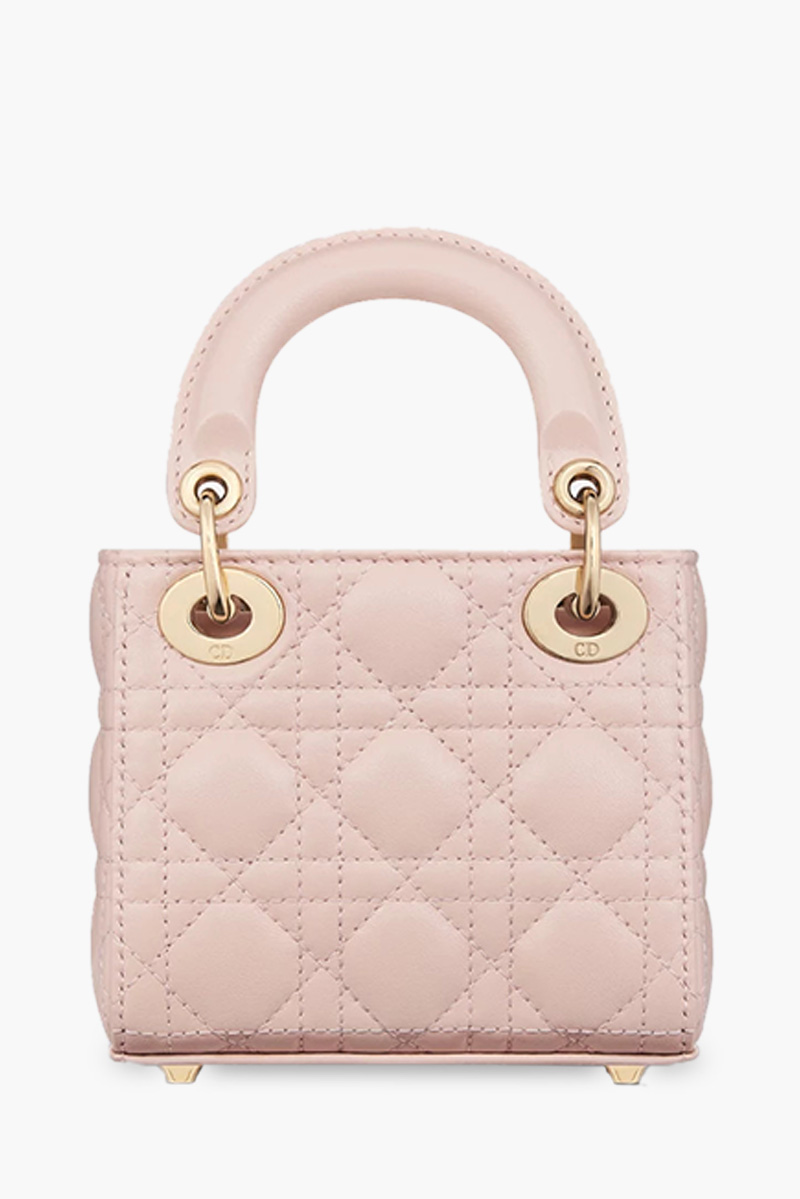 CHRISTIAN DIOR Micro Lady Dior Bag in Powder Pink Cannage Lambskin 1