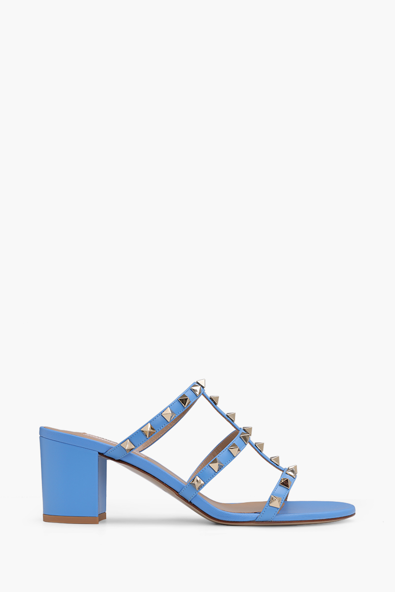 VALENTINO Rockstud 6cm Chunky Sandals in Denim 0