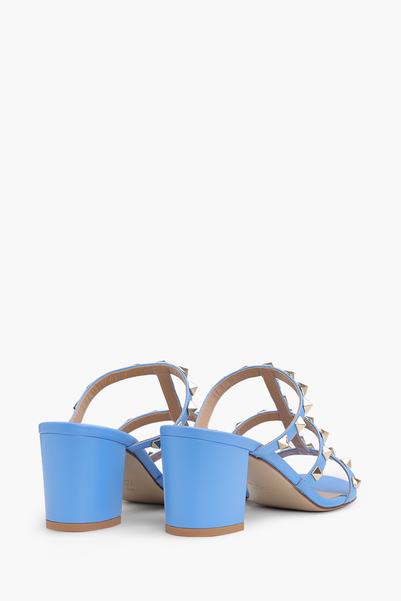 VALENTINO Rockstud 6cm Chunky Sandals in Denim 2