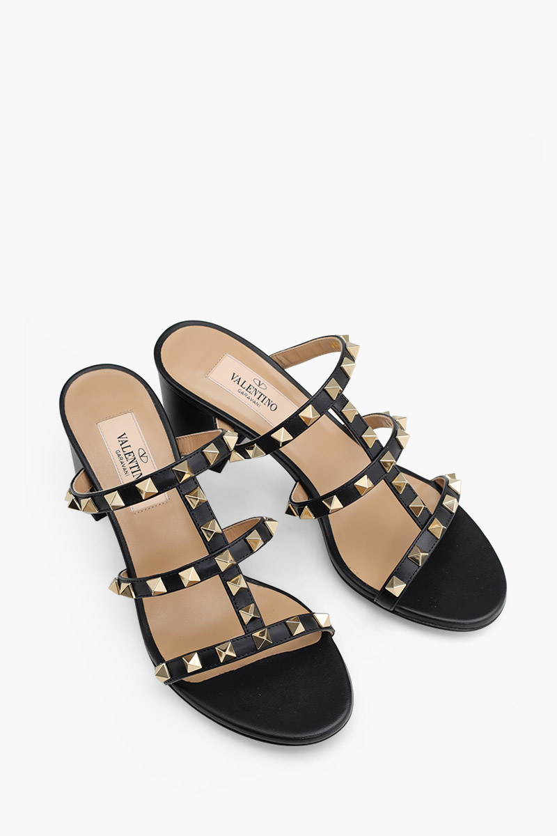 VALENTINO Rockstud 6cm Chunky Sandals in Black 1