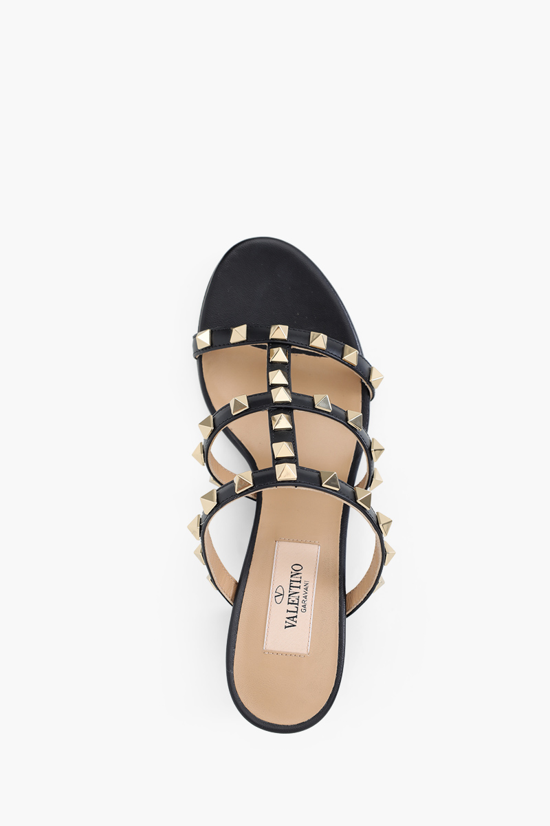 VALENTINO Rockstud 6cm Chunky Sandals in Black 3