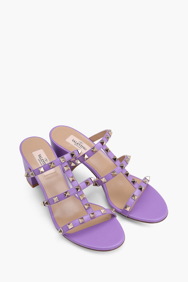 VALENTINO Rockstud 6cm Chunky Sandals in Wisteria 1