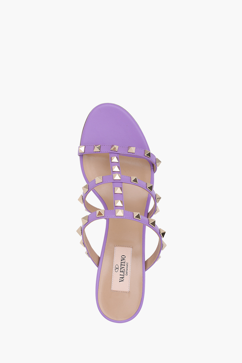 VALENTINO Rockstud 6cm Chunky Sandals in Wisteria 3