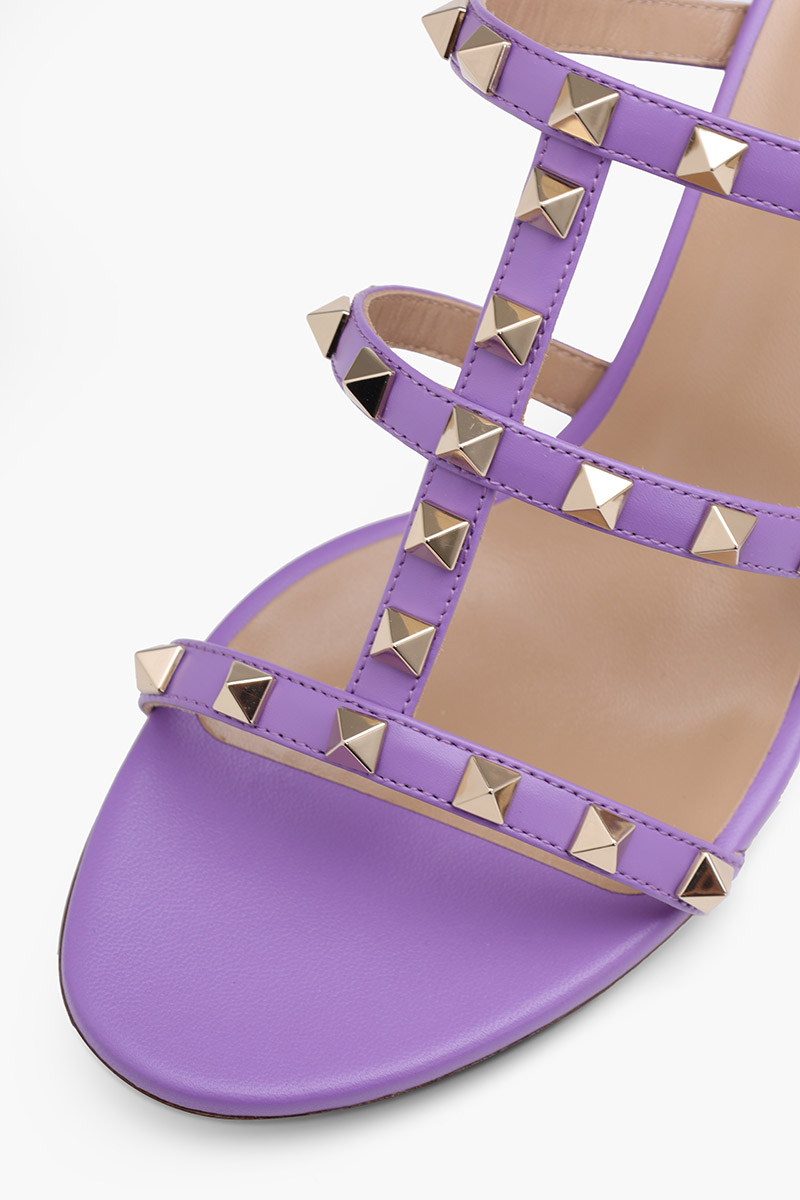 VALENTINO Rockstud 6cm Chunky Sandals in Wisteria 4