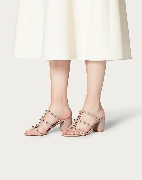 VALENTINO Rockstud 6cm Chunky Sandals in Nude Poudre 1