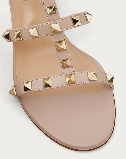 VALENTINO Rockstud 6cm Chunky Sandals in Nude Poudre 2