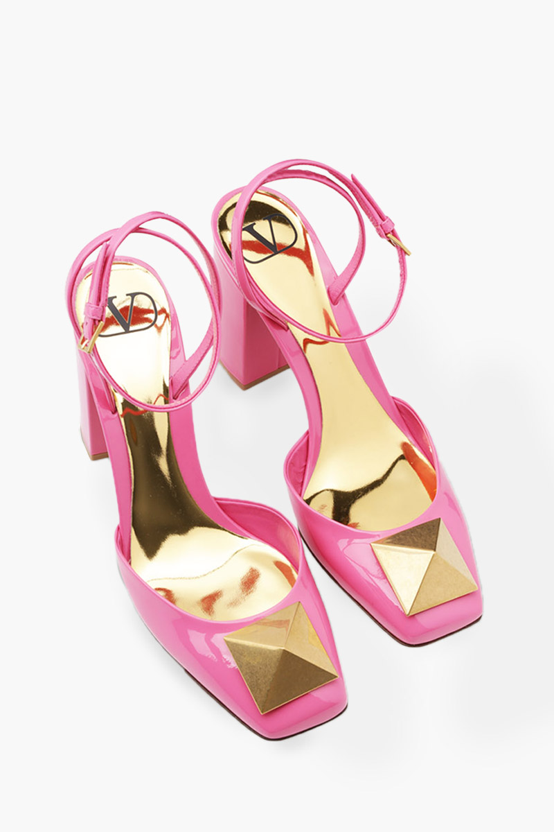 VALENTINO One Stud Pumps 90mm in Pink Patent 1