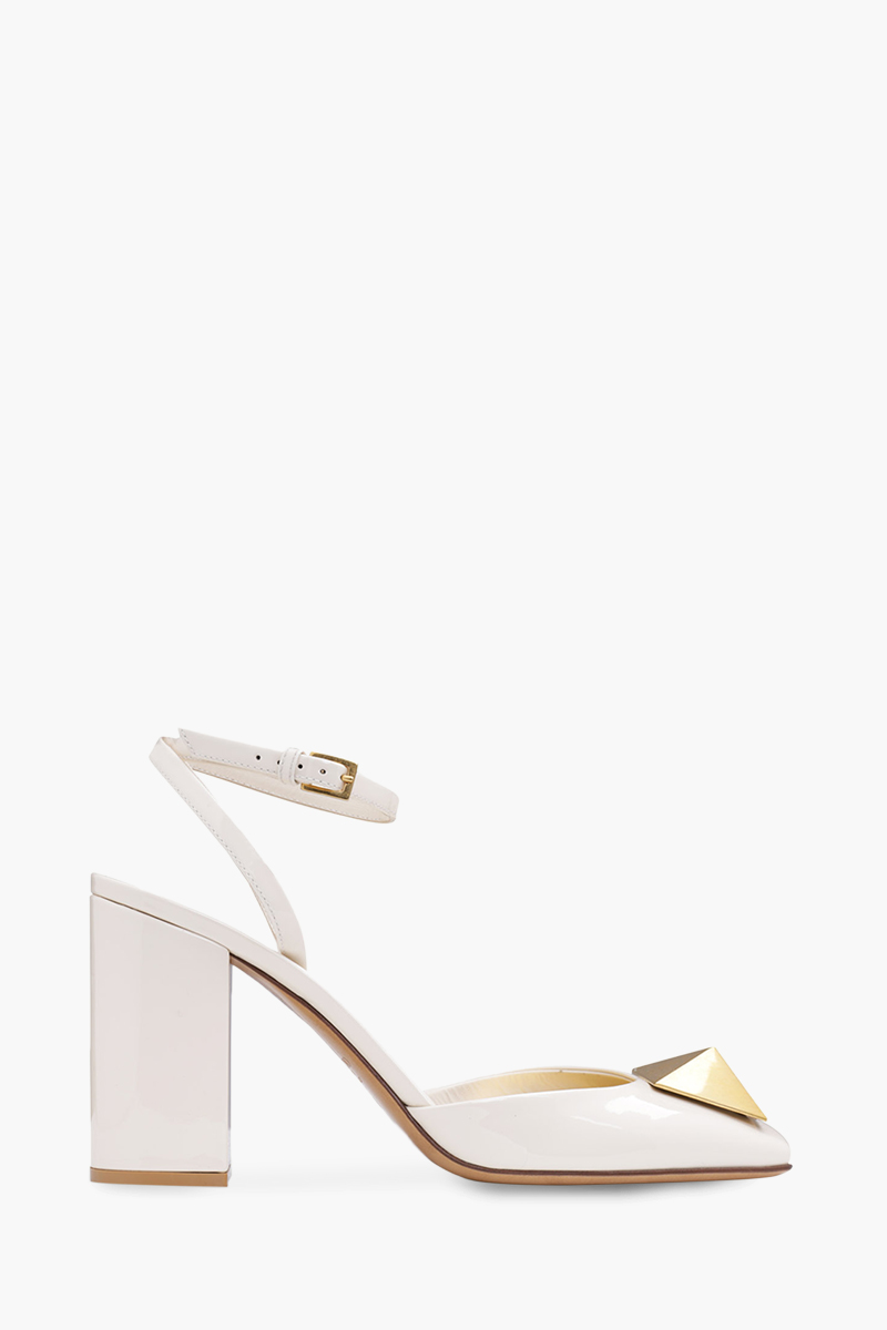 VALENTINO One Stud Pumps 90mm in Light Ivory Patent 0