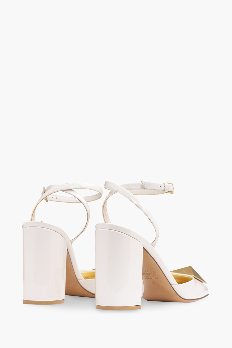 VALENTINO One Stud Pumps 90mm in Light Ivory Patent 2