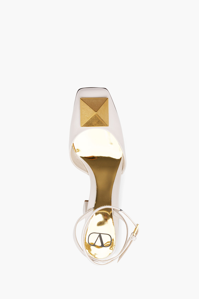 VALENTINO One Stud Pumps 90mm in Light Ivory Patent 3