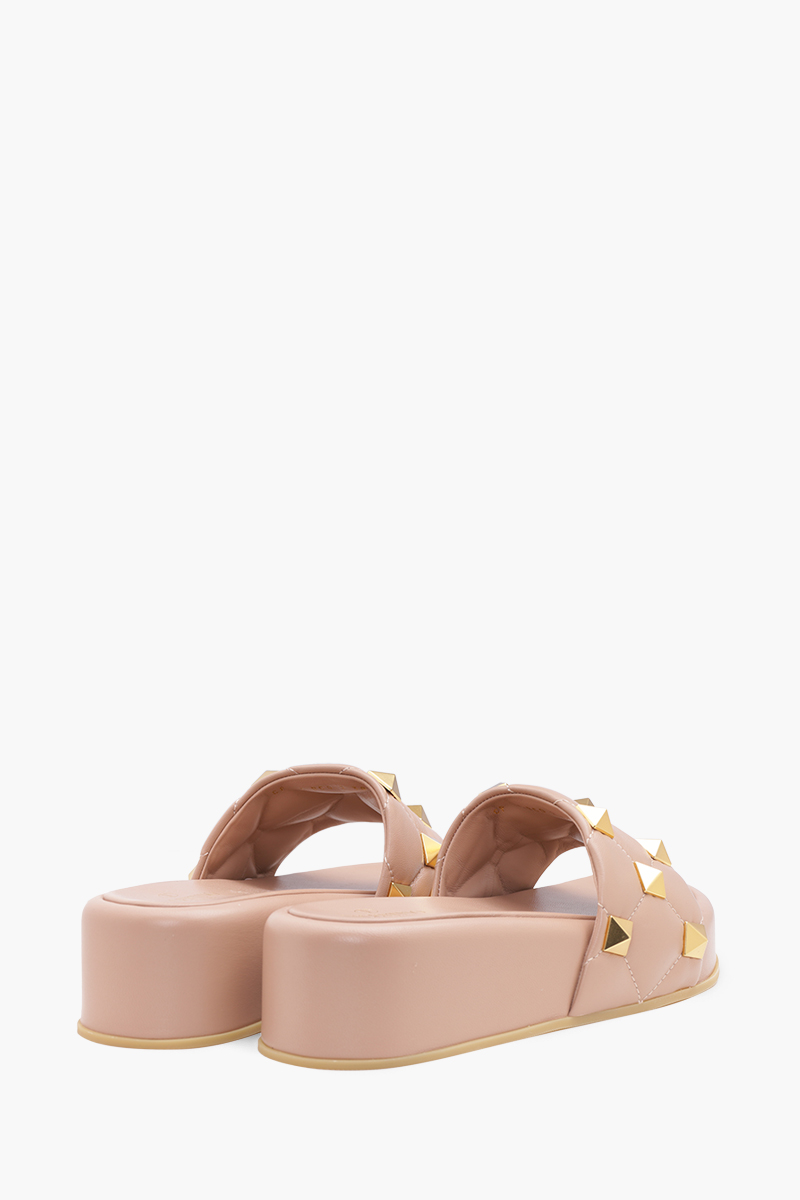 VALENTINO Roman Stud Slide Sandal 55mm in Rose Cannelle 2