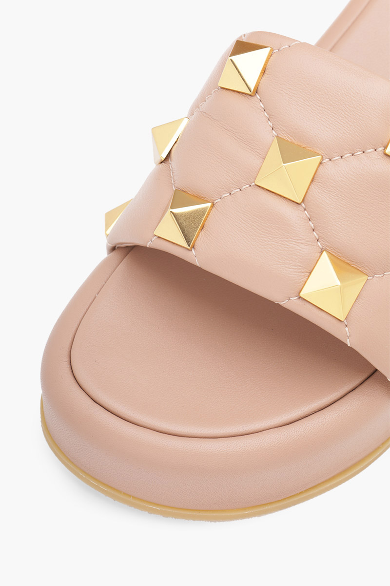 VALENTINO Roman Stud Slide Sandal 55mm in Rose Cannelle 4