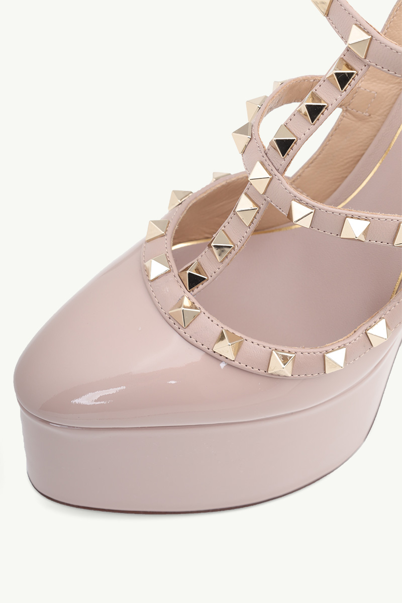 VALENTINO Rockstud Platform Pumps 155mm in Nude Patent 4