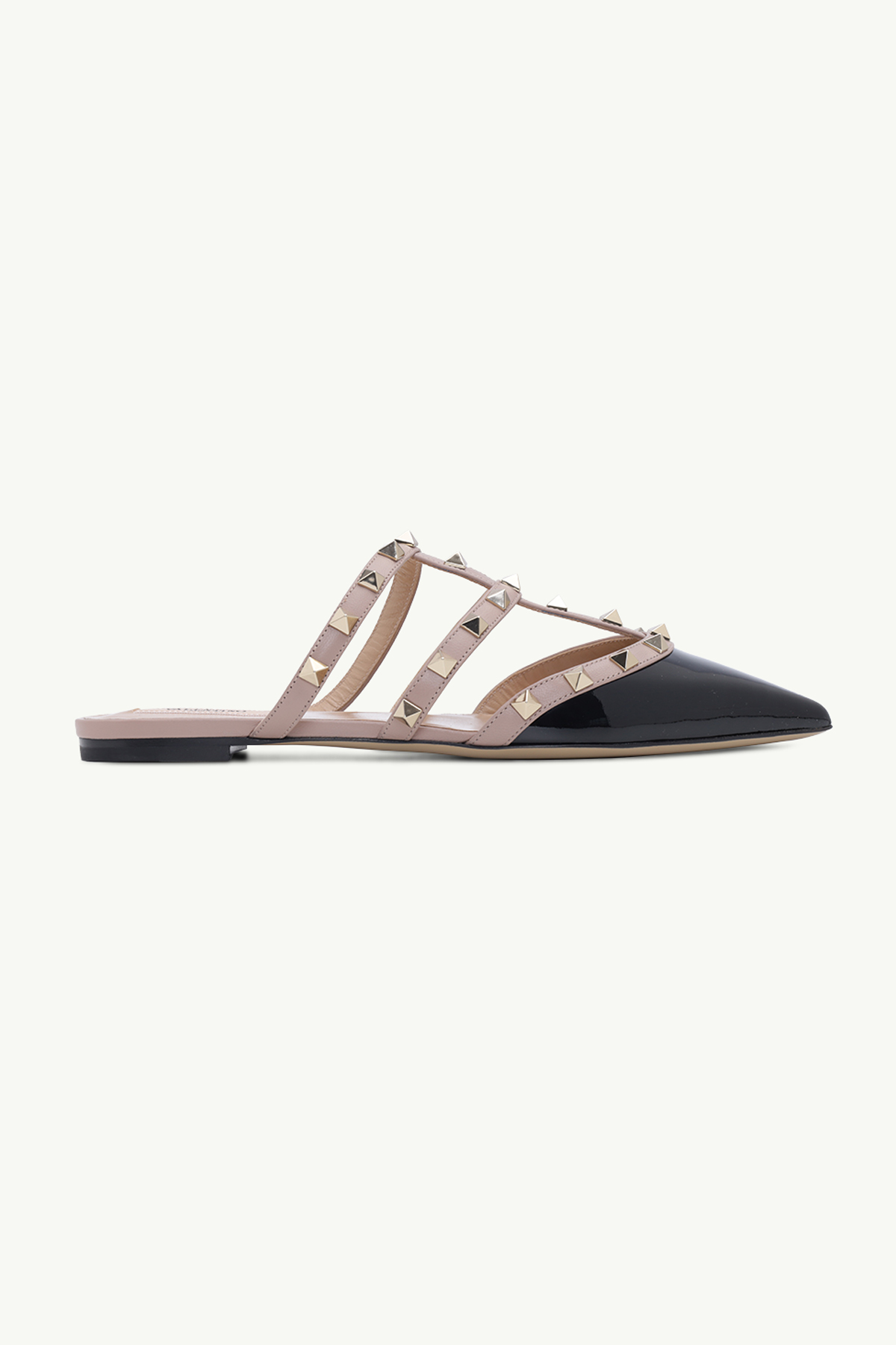 VALENTINO Rockstud Slippers in Black Patent 0