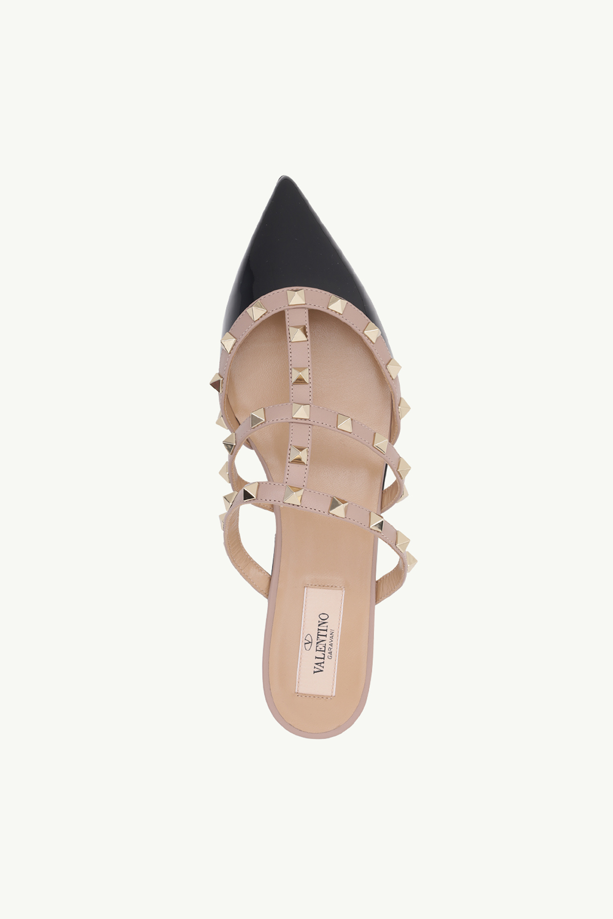 VALENTINO Rockstud Slippers in Black Patent 3