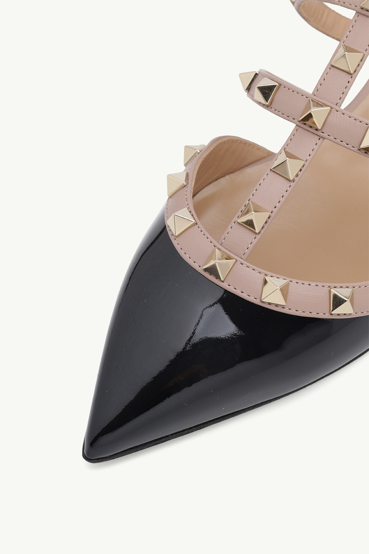 VALENTINO Rockstud Slippers in Black Patent 4